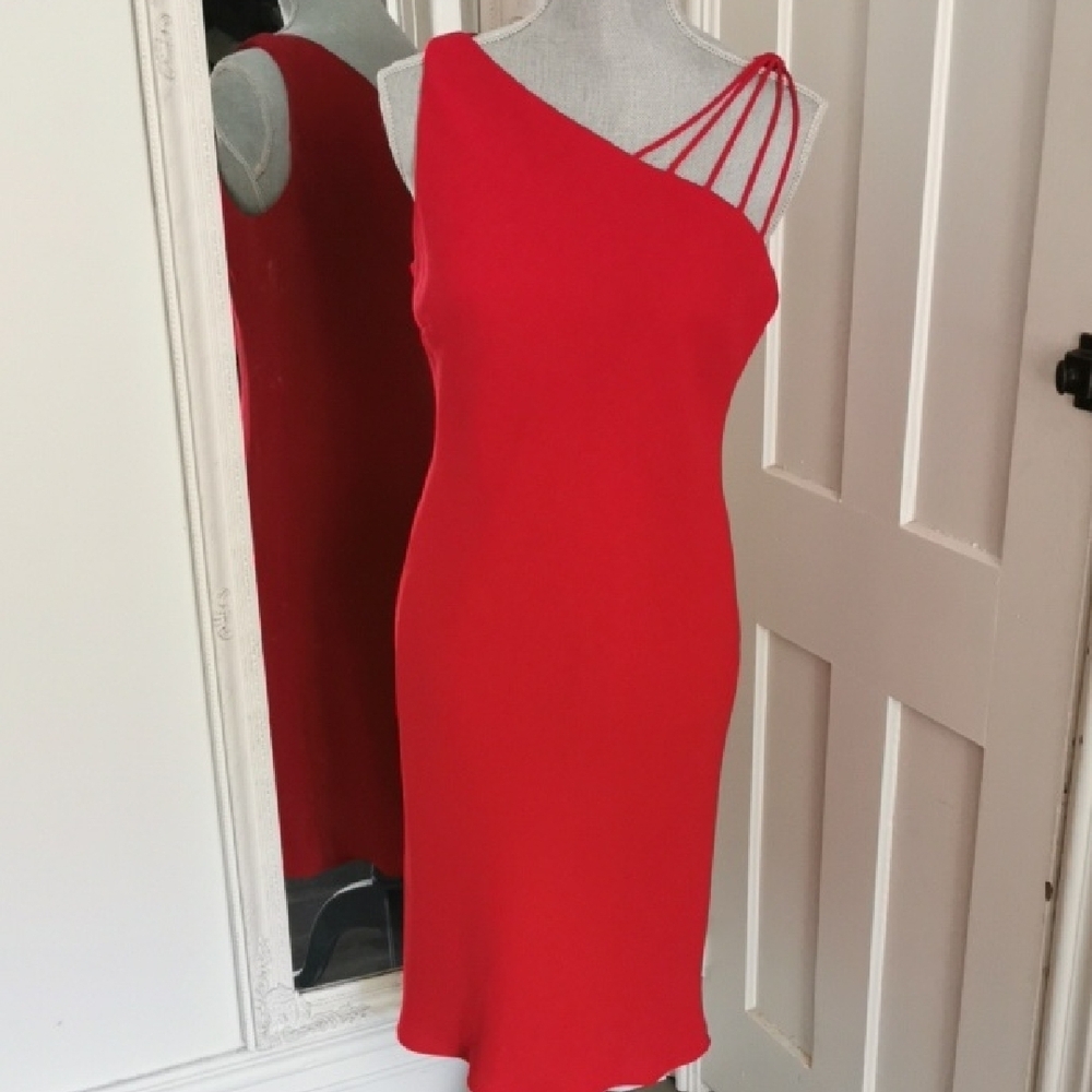 Evan-Picone Red Halter Cocktail Formal Midi Dress Special Occasion. β€οΈSize 8